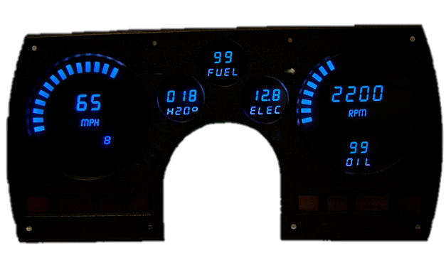 Intellitronix Blue LED Digital Gauge Cluster 1982-1990 Chevy Camaro Models