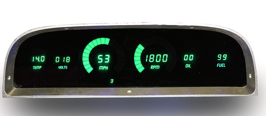 Intellitronix Green LED Digital Gauge Cluster Panel 1960-1963 Chevy Trucks