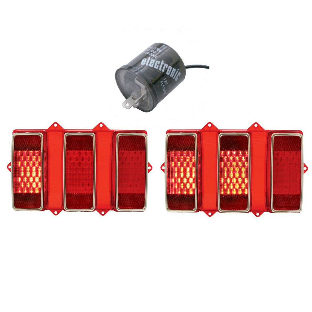 United Pacific Sequential LED Tail Light Set with LED Flasher 1969 Ford Mustang