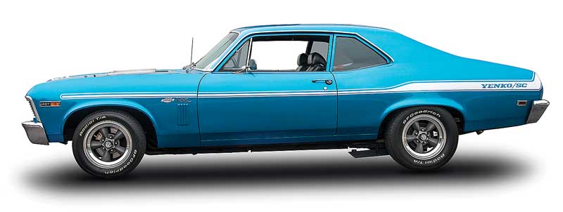 OER 14463 1969 Chevy II Nova Yenko Clone Stripe Decal Set White
