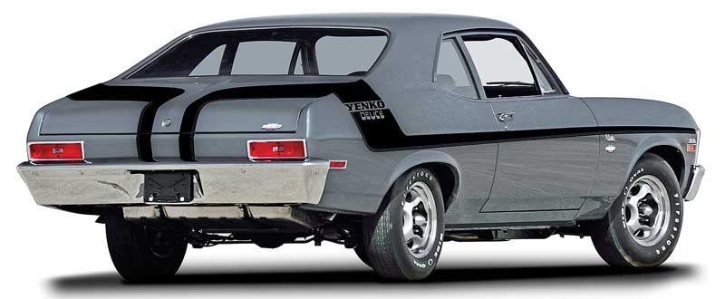 OER 14464 1970 Chevy II Nova Yenko Clone Stripe Decal Set Black