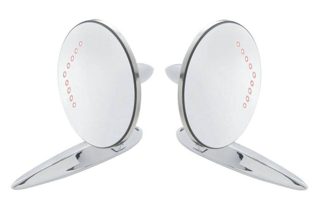 United Pacific Exterior Mirror Set LED w/Turn Signal 1955-1957 Chevy Belair