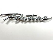 Load image into Gallery viewer, Pontiac Script Front Grille Emblem For 1961 Pontiac Tempest and LeMans USA Made
