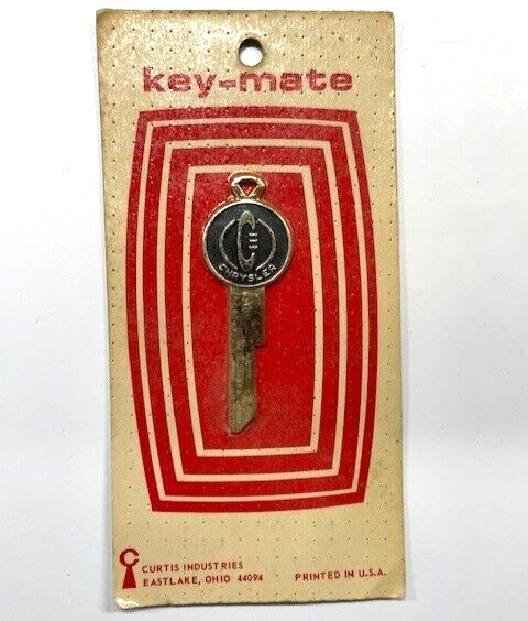 Original NOS Key Mate 1339 Colorcrest Gold Plated Key Blank For 1968 Chrysler