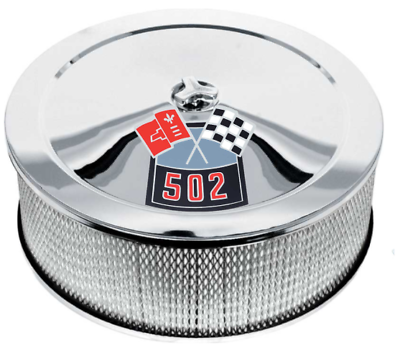 14x5 Chrome Air Cleaner Assembly With 502 Crossed Flags Nova Camaro Chevelle