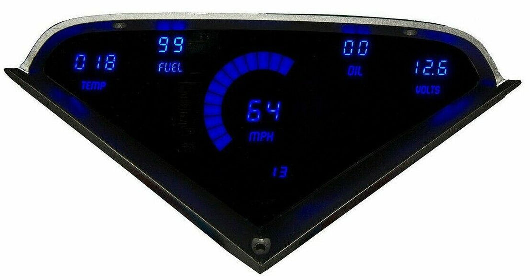 Intellitronix Blue LED Digital Gauge Cluster Replacement 1955-1959 Chevy Trucks