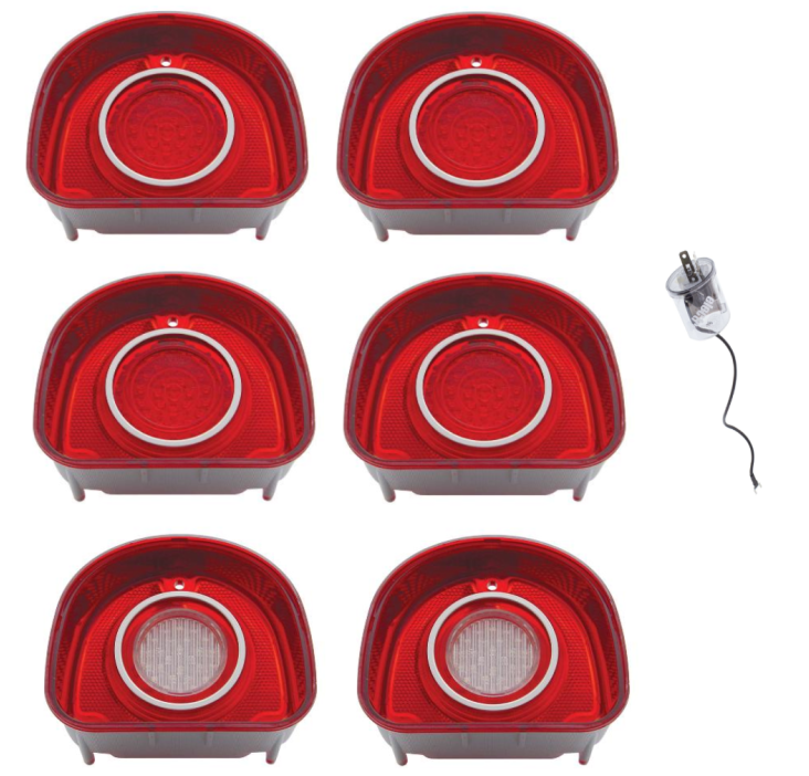 United Pacific LED Tail and Backup Light Set 1968 Chevy Bel Air Biscayne Impala