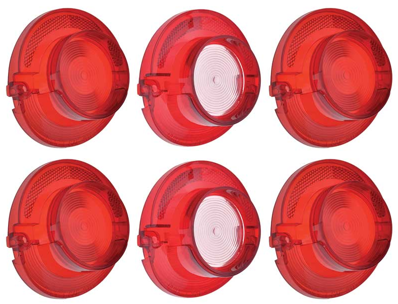 OER Tail Lamp and Back Up Lamp Lens Set For 1964 Chevy Impala Models