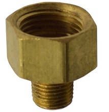 Load image into Gallery viewer, Brass Inverted Flare Brake Line Adapter Fitting 1/8 NPT Male to 5/8-18 Female
