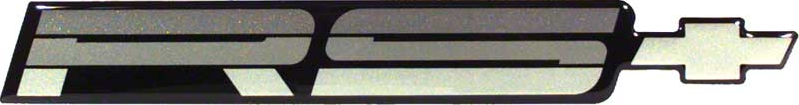 OER RS Silver Rear Panel Emblem 1989-1990 Chevy Camaro RS Models