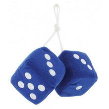 Load image into Gallery viewer, United Pacific C5038B 3&quot; X 3&quot; Blue Plush Fuzzy Dice Hotrod Streetrod

