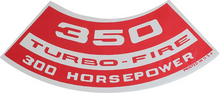 Load image into Gallery viewer, OER Air Cleaner Decal Turbo-Fire 350/300 HP Camaro Nova Chevelle Impala Corvette
