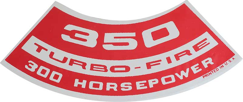 OER Air Cleaner Decal Turbo-Fire 350/300 HP Camaro Nova Chevelle Impala Corvette
