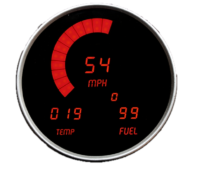 Intellitronix Red LED Digital Gauge Cluster 1955-1986 Jeep CJ Models