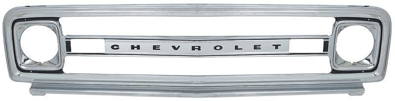 OER Chrome Outer Grill with CHEVROLET Lettering 1969-1970 Chevy Pickup Truck