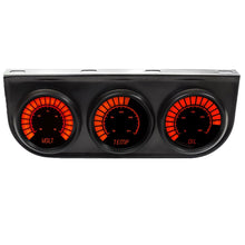 Load image into Gallery viewer, Red LED Digital Volt Temperature and Oil 3 Gauge Set With Panel and Senders
