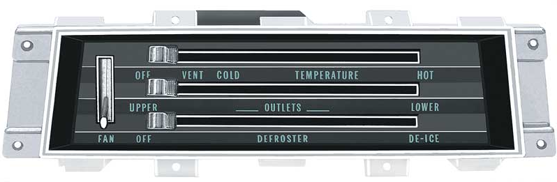OER Heater Control Assembly With A/C and Attached Cables 1968 Firebird & Camaro
