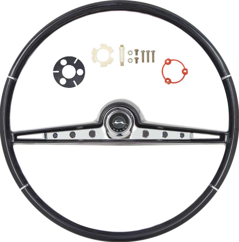 OER Black Steering Wheel Kit With Impala Horn Emblem 1962 Chevy Impala Models