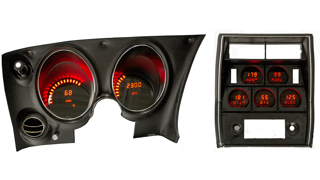 Intellitronix Red LED Digital Gauge Cluster 1968-1977 Chevy Corvette Models