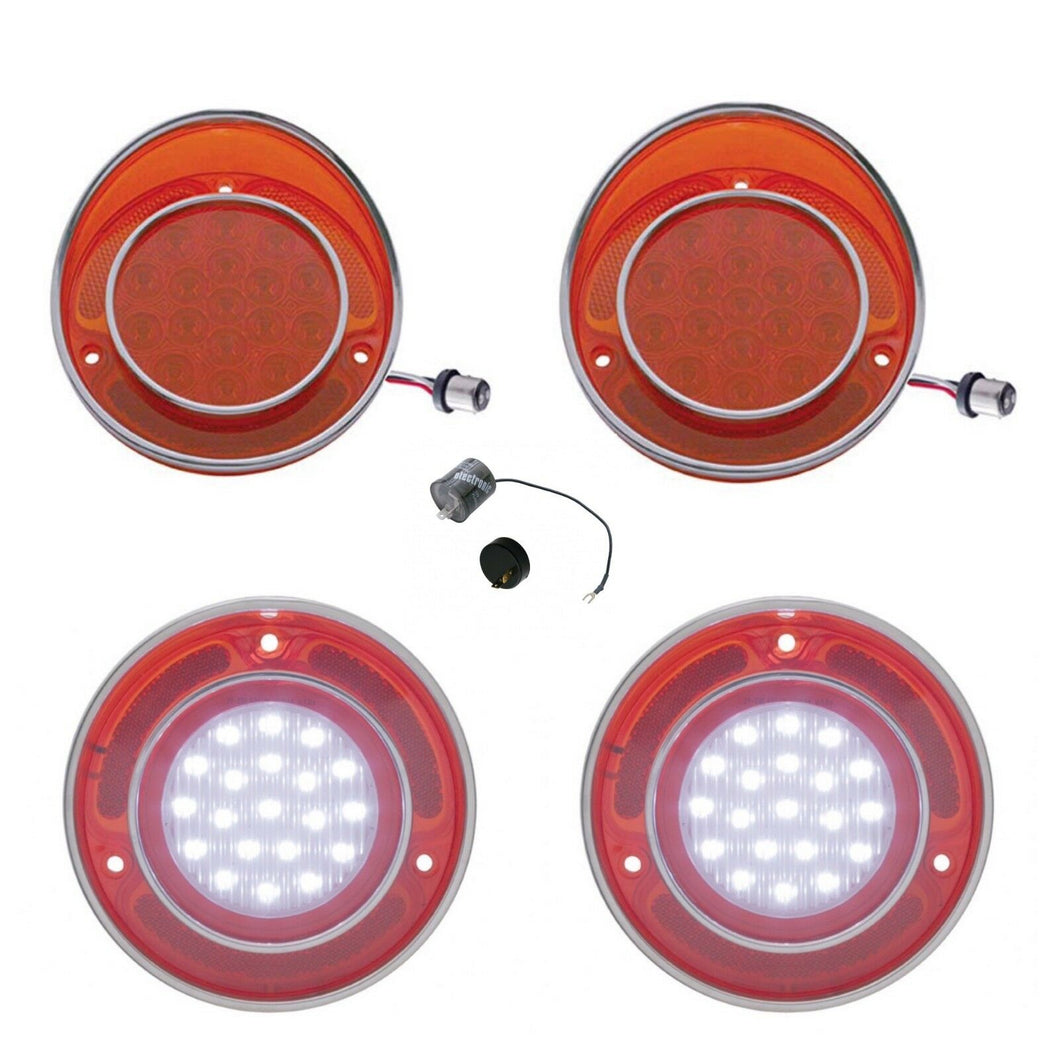 United Pacific 1968-73 Chevy Corvette LED Flasher,Tail Light & Backup Light Set