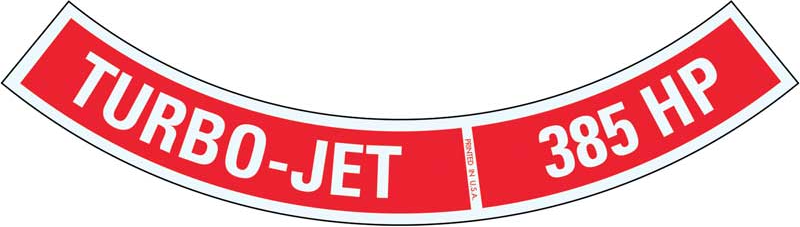 OER Turbo-Jet Air Cleaner Decal 385 HP Camaro Nova Chevelle Impala Corvette