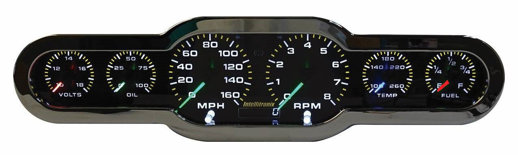 Universal 6 Gauge Analog Cluster Panel With Color Changing Needle Custom Hotrod