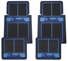 Load image into Gallery viewer, RestoParts Blue Rubber Plasticolor Floor Mat Set 1964-73 Chevelle Stamped Logo
