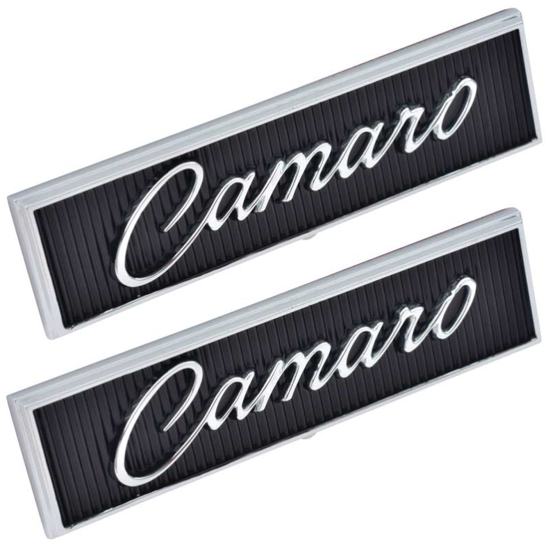 OER Door Panel Script Lettering Emblem Set For 1968-1969 Chevy Camaro Models