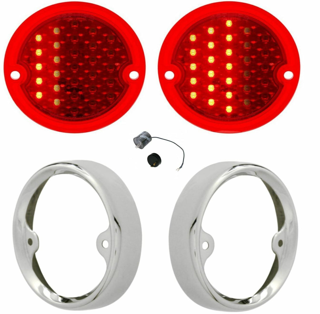 United Pacific LED Sequential Tail Light & Bezel Set 1954-1955 Chevy GMC Truck