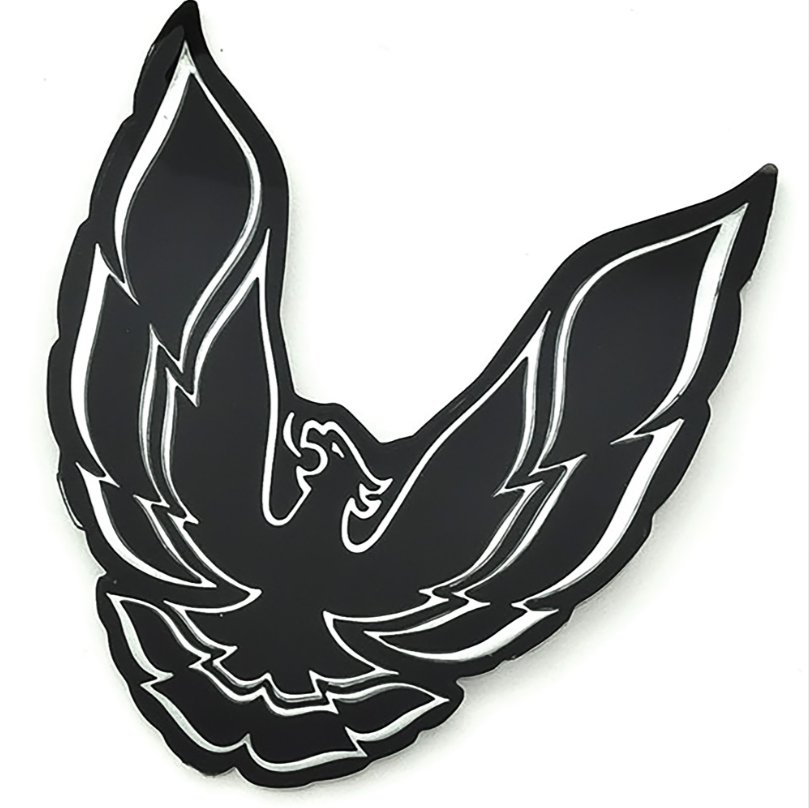 OER Black and Silver Rear Panel Bird Emblem For 1985-1990 Firebird and Trans AM