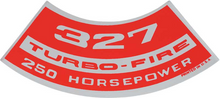 Load image into Gallery viewer, OER Air Cleaner Decal Turbo-Fire 327/250 HP Camaro Nova Chevelle Impala Corvette
