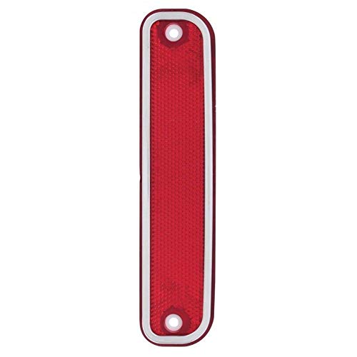 United Pacific 1973-80 Chevy Truck Side Marker Lights Lens W/Stainless Steel Trim, Red