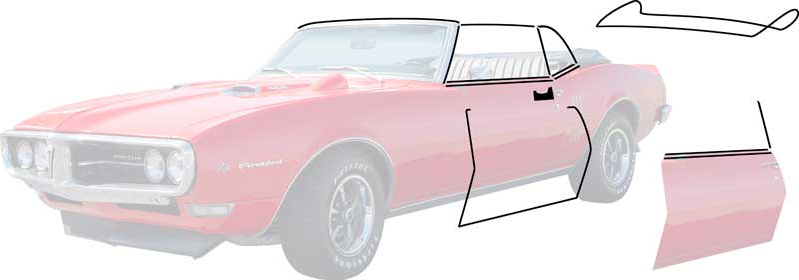 OER Weatherstrip Kit With Window Felts 1968-69 Firebird and Camaro Convertibles