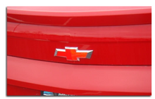 Load image into Gallery viewer, Red Rear Bowtie Overlay Decal For 2010-2013 Chevy Camaro Models
