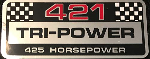 Pontiac 421 425HP Tri Power Valve Cover Decal Set GTO Bonneville Grand Prix