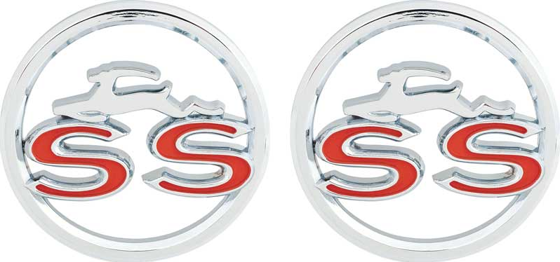 OER Zinc Diecast Quarter Panel Emblem Set For 1963 Chevy Impala SS Models