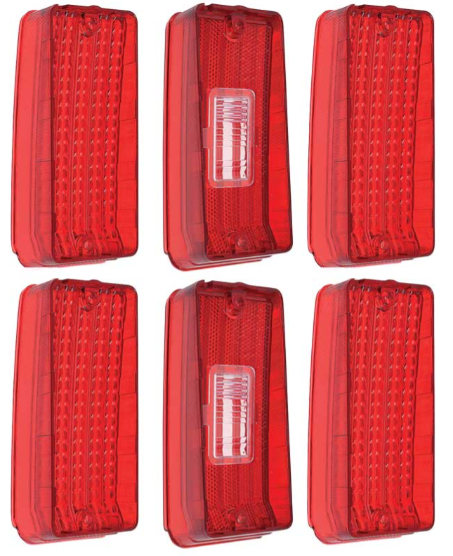 OER 6 Piece Tail Lamp Lens Set For 1970 Chevy Impala and Caprice Models