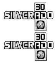 Load image into Gallery viewer, OER &quot;Silverado 30&quot; Front Fender Emblem Set 1981-1988 Chevy Pickup Trucks
