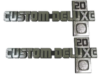 Load image into Gallery viewer, OER &quot;Custom Deluxe 20&quot; Fender Emblem Set For 1981-1988 Chevy Pickup Trucks
