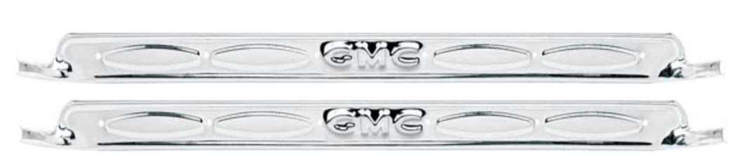 OER Polished Chrome Door Sill Plate Set With GMC Logo 1960-1966 GMC Trucks