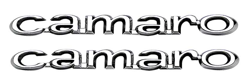 OER Chrome Zinc Diecast Front Fender Emblem Set For 1967 Chevy Camaro Models