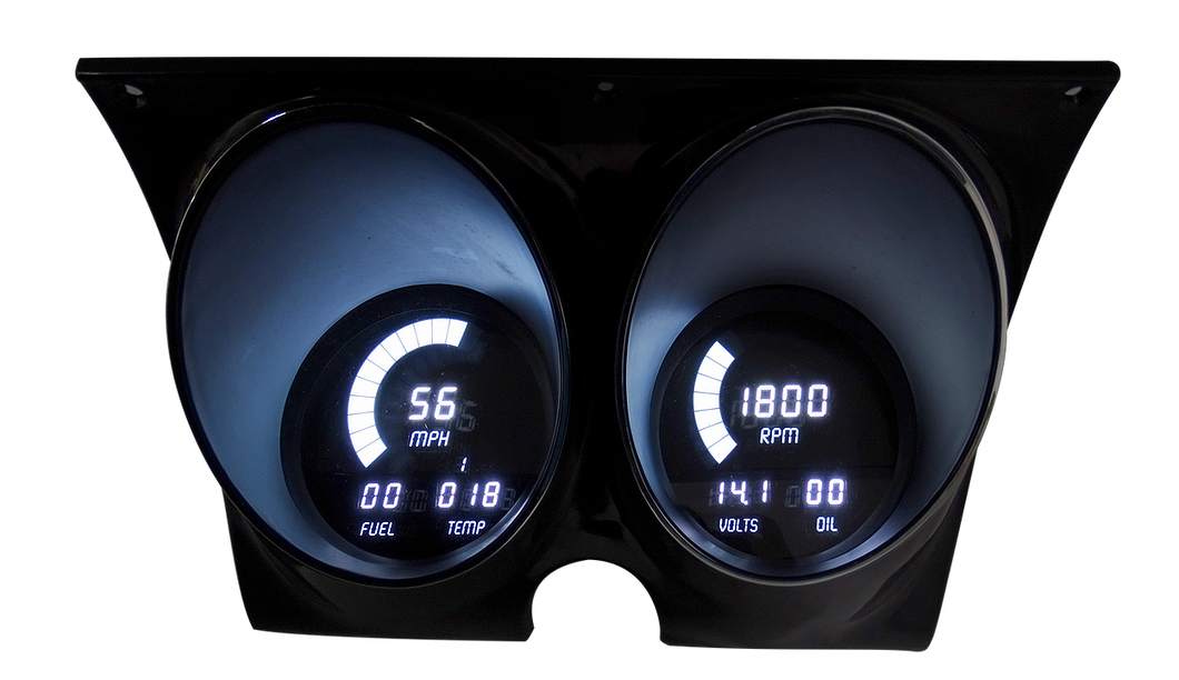 Intellitronix White LED Digital Dash Gauge Cluster 1967-1968 Firebird and Camaro