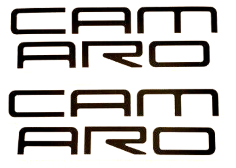 Flat Black Front Lettering Inlay Decal For 1998-2002 Chevy Camaro Models