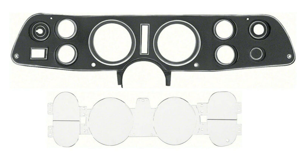 OER Black Dash Carrier with Chrome Trim and Lens 1970-1972 Chevrolet Camaro