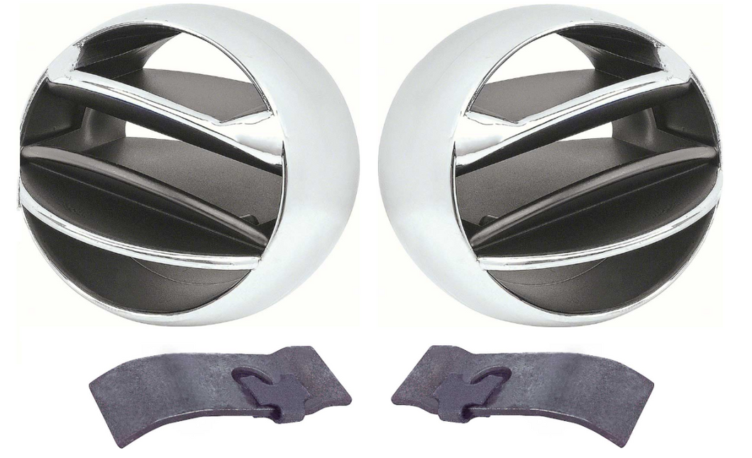 OER Chrome Dash AC Vent Ball Set For 1967-1968 Camaro and Firebird Models