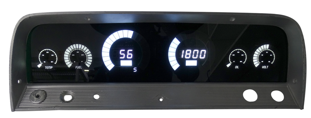 Intellitronix White LED Digital Bargraph Gauge Cluster Panel 1964-66 Chevy Truck