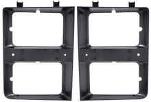 Load image into Gallery viewer, OER Black Headlamp Bezel Set 1983-1984 Chevy Truck Suburbans With Chrome Grilles
