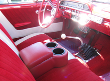 Load image into Gallery viewer, Madrid Dark Blue BC Shorty Cruiser Bench Seat Console W/ Drink Holders Musclecar

