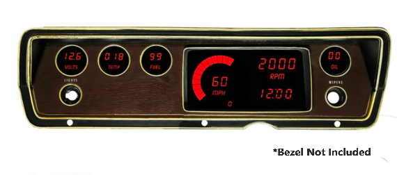 Intellitronix Red LED Digital Gauge Cluster Panel 1970-1976 Dodge Dart & Duster