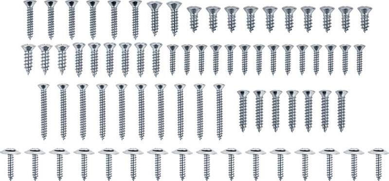 84 Piece Interior Screw Set For 1957 Chevy Bel Air and Del Ray 2 Door Hardtops